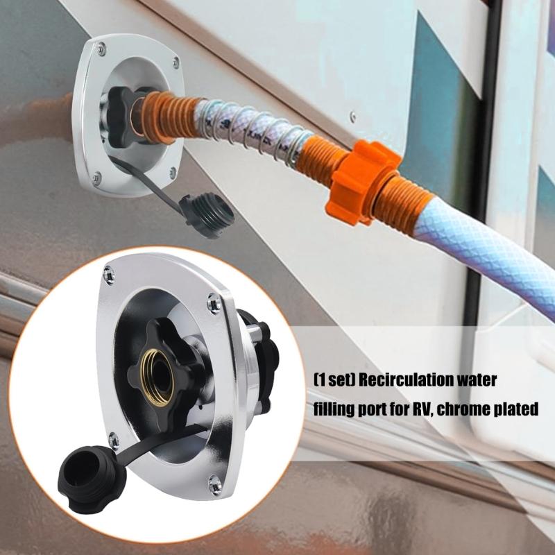 PP Wohnmobil Wasserbefüllanschluss-Adapter mit Rückschlagventilen Leckschutz-Design Universell für Camper Wassersystem