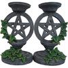 Candlestick - NEMESIS NOW - Pentagram - Aged Grey - 17 Cm - Metal