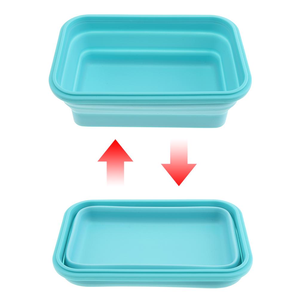 4Pcs Silicone Bento Box Rectangle Folding Lunch Bowl Food Storage Container Box 350 500 800 1200 ML