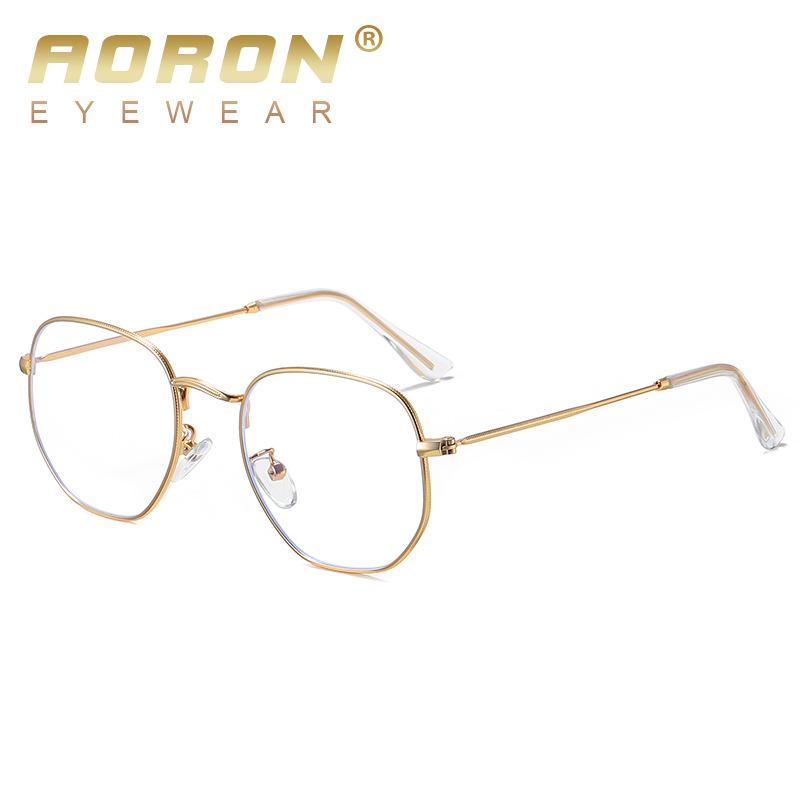 Men's Polygon Polarized Sunglasses - Colorful Metal Frame, Anti-UV, Anti-Blue Light, Flat Lens 3548