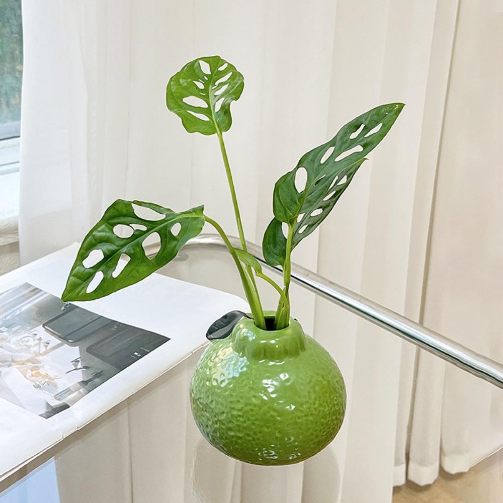 

Orange Shape Flower Arrangement Small Vase Ceramic Plant Pot New Hydroponic Vase Home Decoration зелений
