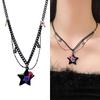 Fashion Collar Necklace Sweet Cool Y2K Star Note Pendant Necklace Clavicle Chain Statement Jewelry Chain Choker