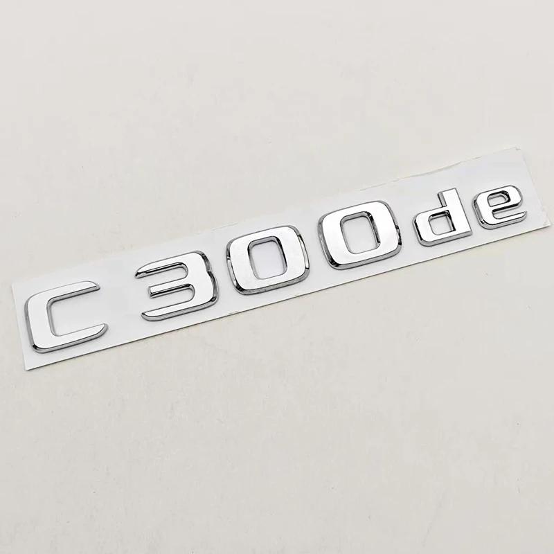Chrome Black Car Styling Logo C300de Badge Rear Trunk Emblem Sticker Decals For Mercedes Benz C300e C300de W206 Accessories RL1