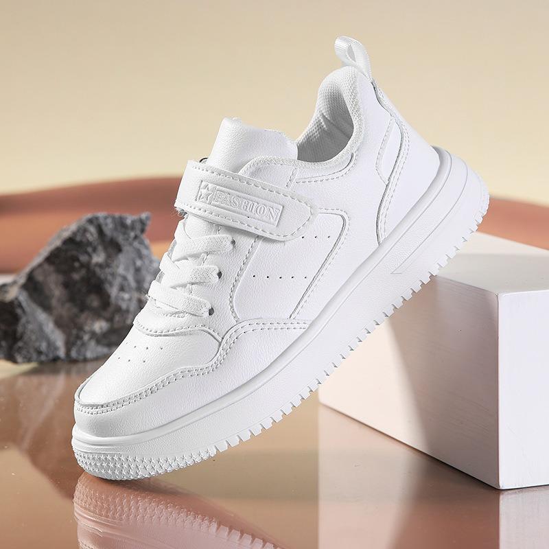 790 Primary School Students Board Shoes Girls White Shoes Children's White Sports Shoes Boys Little White Shoes School White Shoes Leather Surface