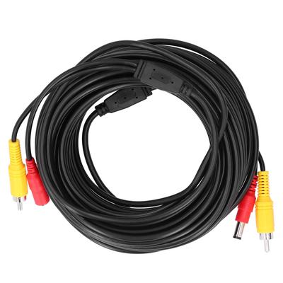 Bærbar CCTV-kabel 2-i-1 Video Strømkabel RCA+DC Stik til Overvågningskamera DVD-afspiller(30m
