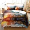 Duvet Cover Statue of Liberty King Size Microfiber World Famous Building Bedding Set New York Landmark Cityscape Comforter Cover