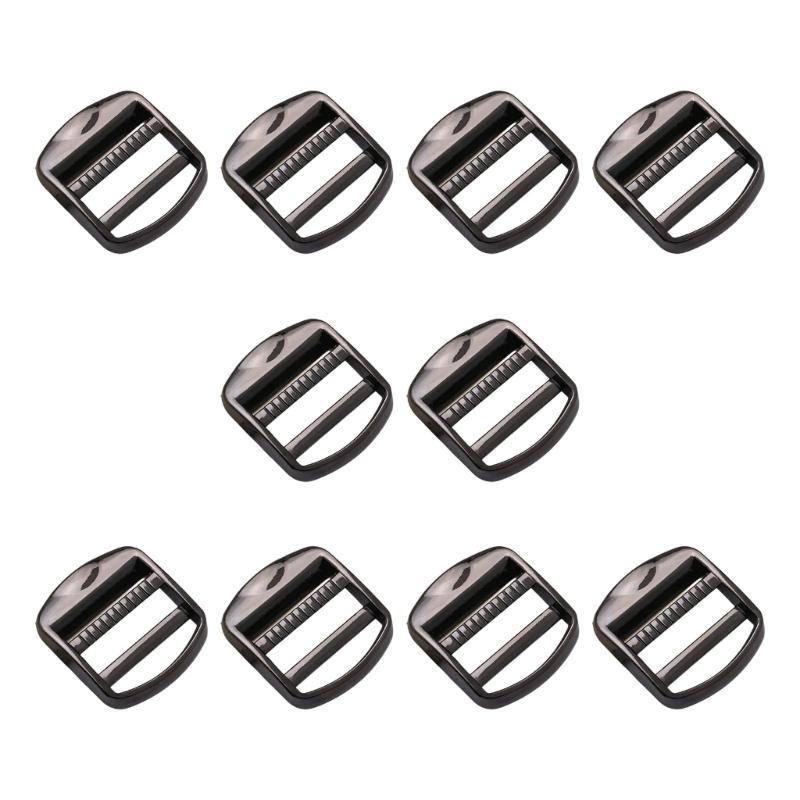  Rustproof Metal Strap Adjuster Buckle with Polishing Designs 2.6cm Inner Diameter for Backpacks and Travel Bags