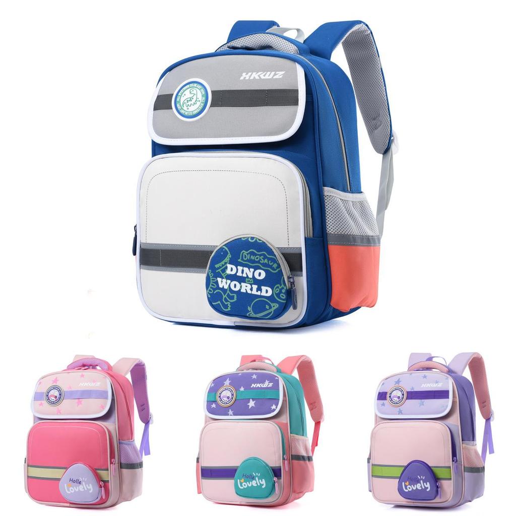 Lovely Kindergarten Backpack For Girls Boys With Colorful Splicing Double Shoulder Bag