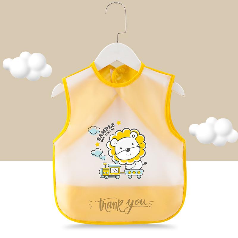 Upgraded Baby Cover-up Eating Bib Waterproof and Dirt-proof Summer Thin Sleeveless Bib for Male and Female Babies