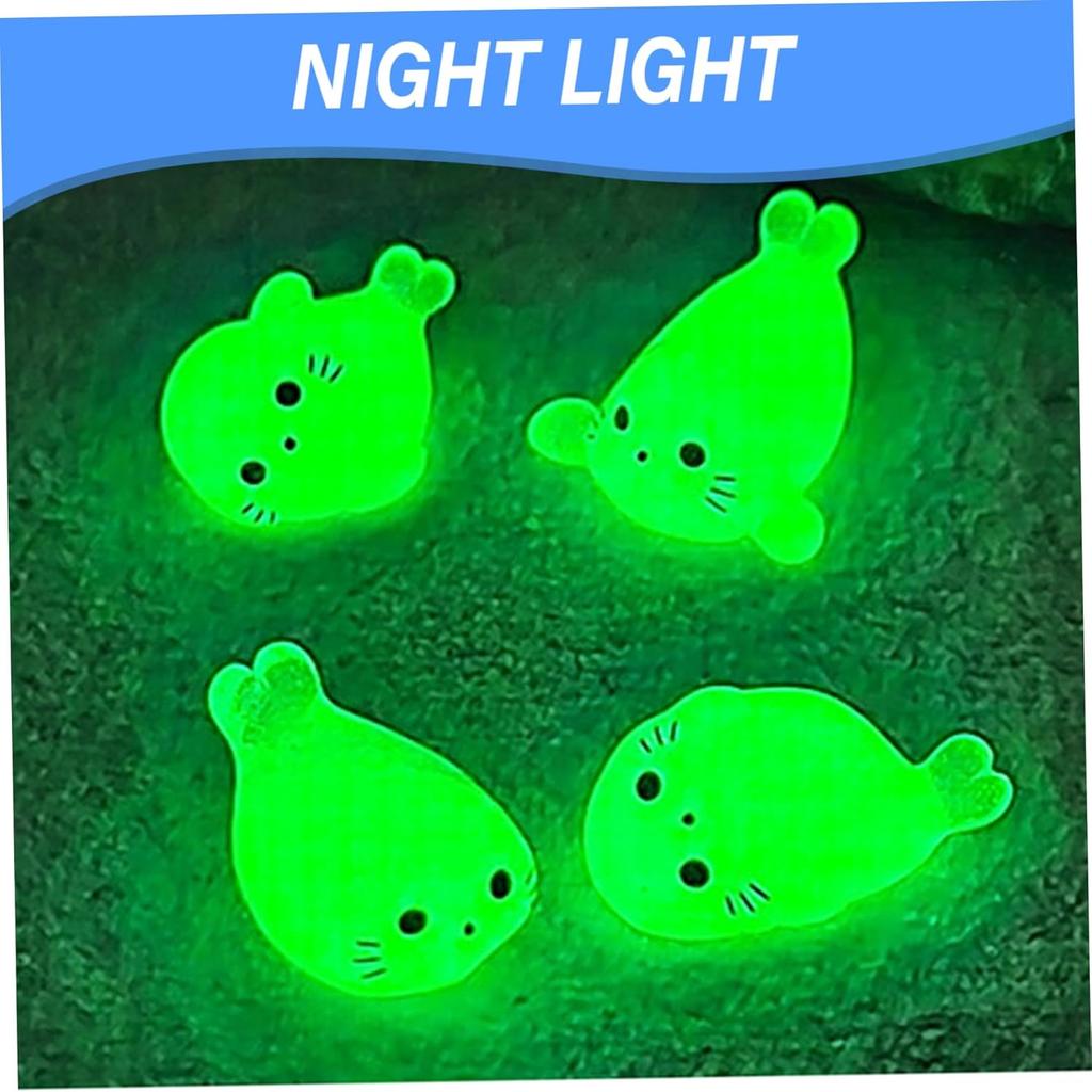 100/50Pcs Kawaii Luminous Mini Seal Pup Resin Glow At Night Marine Animal Model Ornament Fairy Garden DIY Accessories