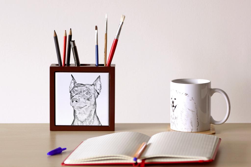 German Pinscher – Pen holder with a dog, desk organizer with a print | Art-Dog