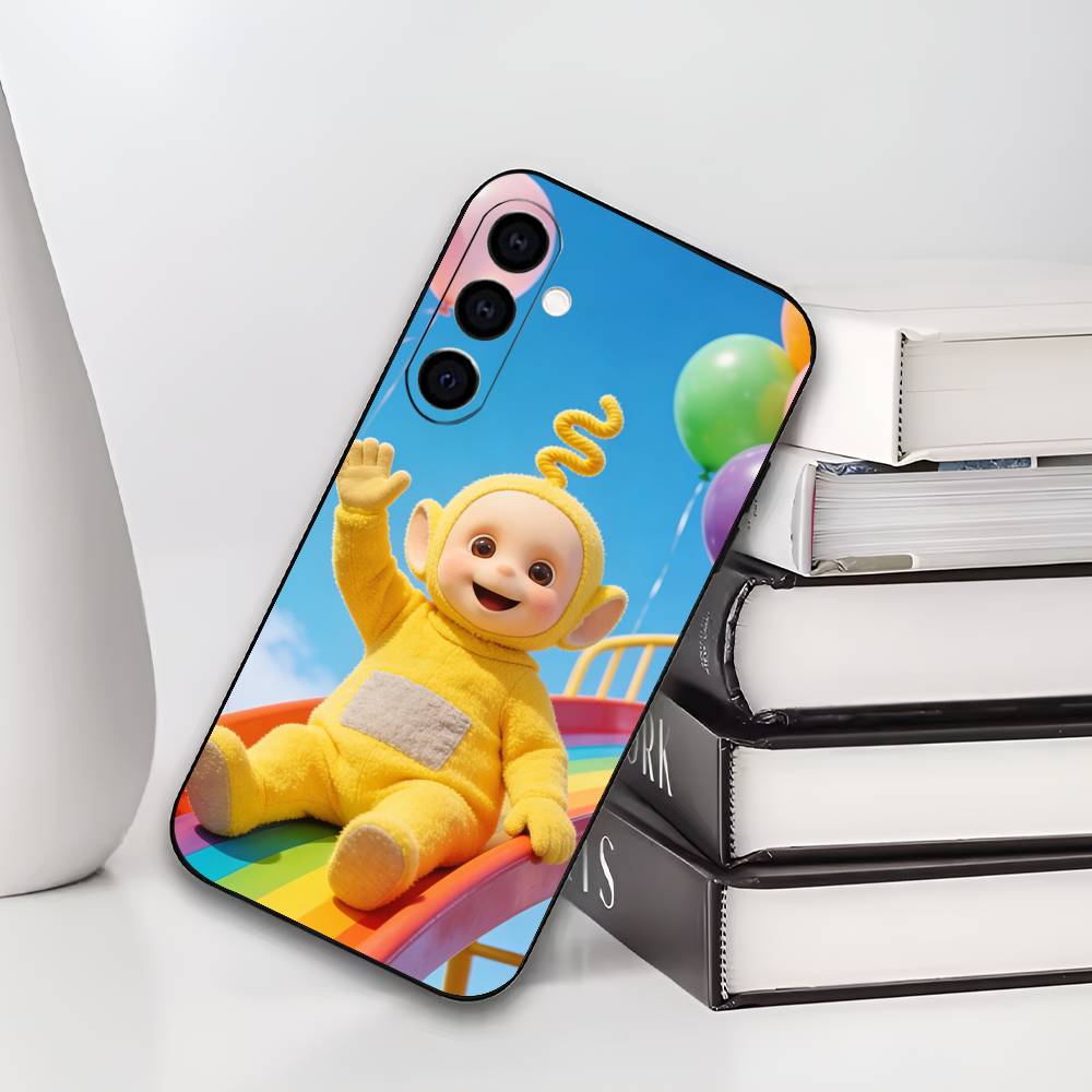 Cute T-Tele-tubbies Phone Case For Samsung Galaxy A73,A72,A71,A70,A53,A52,A51,Soft Silicone Black Cover