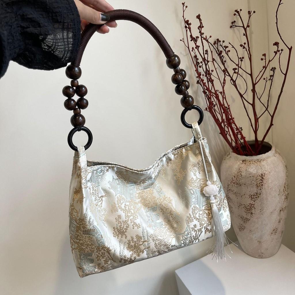 Elegant New Chinese Style Summer Underarm Bag With Chic Floral Patterns