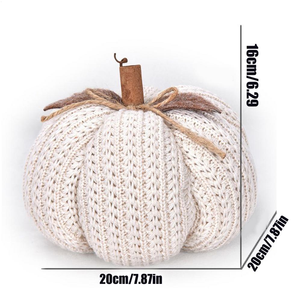 Handmade Knitted Pumpkin Decor - Soft Fall & Thanksgiving Ornament for Table Centerpieces, Mantels, Shelves, Porch, Home Decor