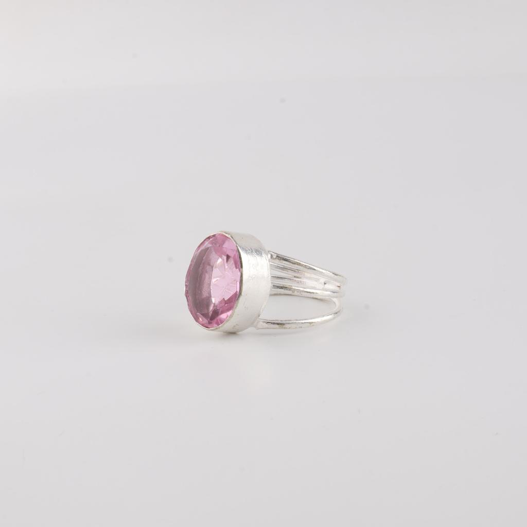 Morganite Gemstone Silver Elegant Ring, 925 Sterling Silver Handmade Morganite Jewelry, June Birth-Stone Gift, Anniversary Gift For Wife RR-73-13
