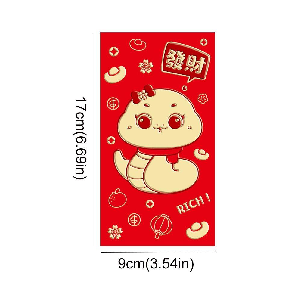 6PCS Best Wishes 2025 New Year Red Envelope Blessing Lucky Money Pockets  Celebration Party