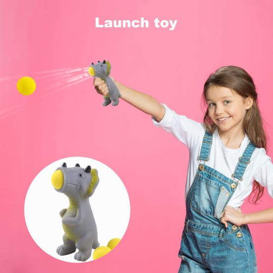 Dinosaur Popper Toy Kids Stress Relief Ball Shooter Emotion Releasing Bright