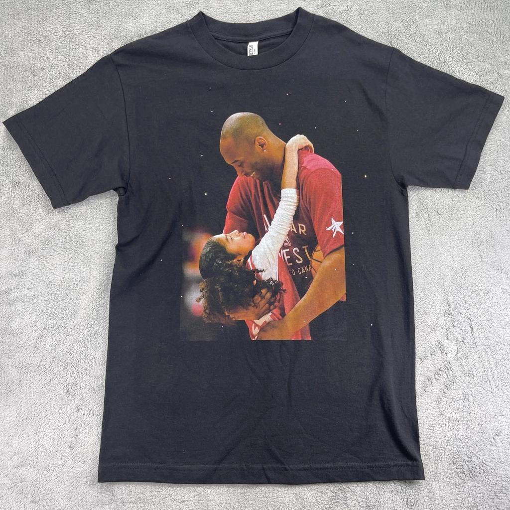 Kobe and Gianna Bryant T-Shirt Mens M Black Graphic Cubic Studs Alstyle