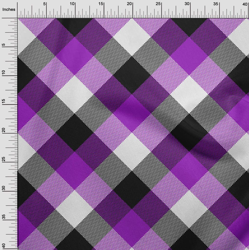 oneOone Cotton Flex Green Fabric Tartan Fabric For Sewing Printed Craft Fabric By The Yard 40 Inch