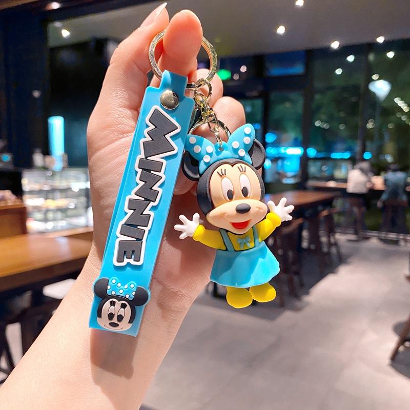 Anime Mickey Keychain Cartoon Stitch Cute Minnie Keyring Student Bag Hanging All-match Car Key Chain Christmas Gifts