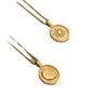 Sun Moon Round Coin Necklace: Stainless Steel with 18k Gold Plating