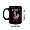 F-Caw-F Chicken Pattern Mug Ceramic Farmhouse Themed Coffee Mug Animal Tea Cup Farm Kitchen Breakfast Morning Milk Cup Drinkware