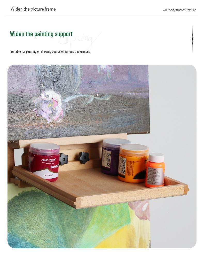 Adjustable Beech Wood Easel: Floor & Tabletop Folding Stand for Sketching & Oil Painting