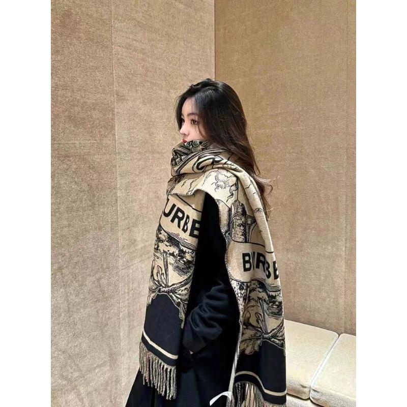 Three Horses Winter Warm Scarf Imitation Cashmere Shawl Women's Reversible Rectangular Versatile Horse Scarf Air Conditioning Shawl
