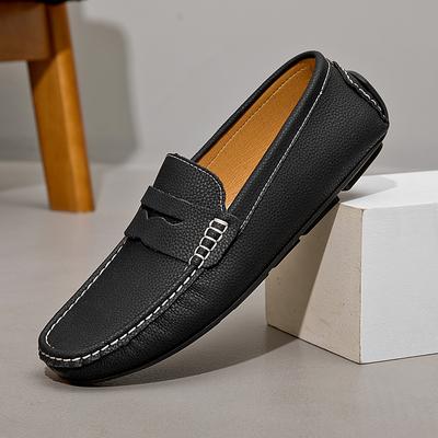 Lightweight Large Size Loafers Men Casual Shoes Handmade Leather Male Slip On Flats Man Moccasins Luxury Mens Driving Shoes 2025