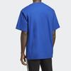 Adidas Originals Solid Color Logo Print Crew Neck T-Shirt Men Tops Treasure-Blue IC7412