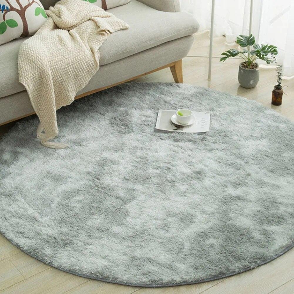 Home Textile Decoration Circle Round Shaggy Rug Living Room Bedroom Carpet Floor Mat Anti-Skid Soft And Valuable Area Rug 1pc