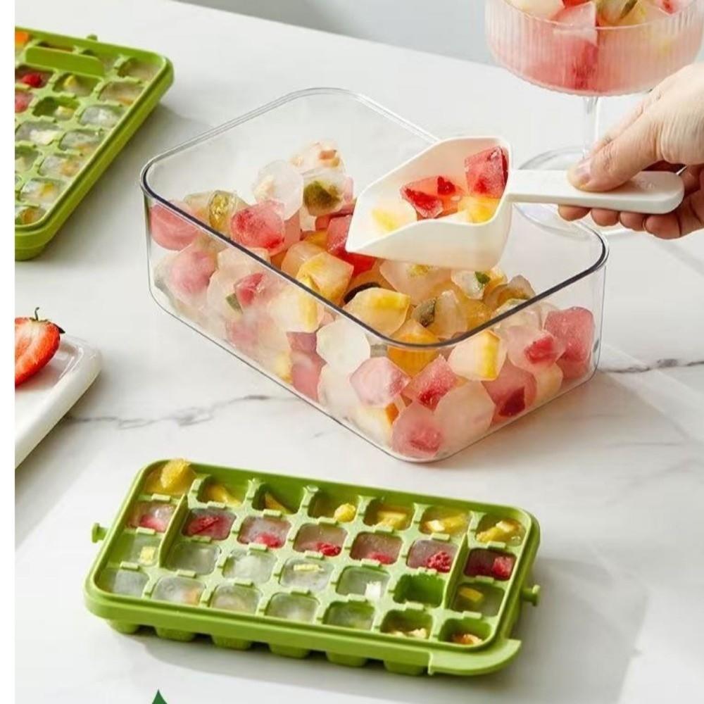 Press To Remove Ice Cube Mold 28/56 Grid Ice Mould Tray Portable Ice Maker Storage Box  Summer