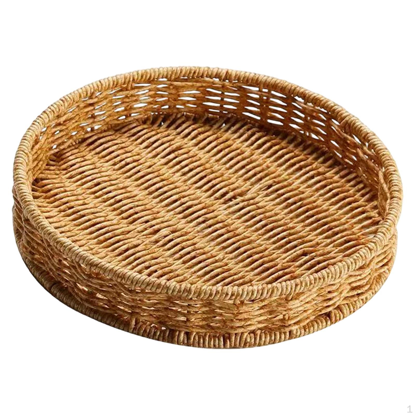 

Fruit Bowl, Round Serving Tray, Multifunctional Storage Tray for Home with Easy-to-clean, Wipeable Large