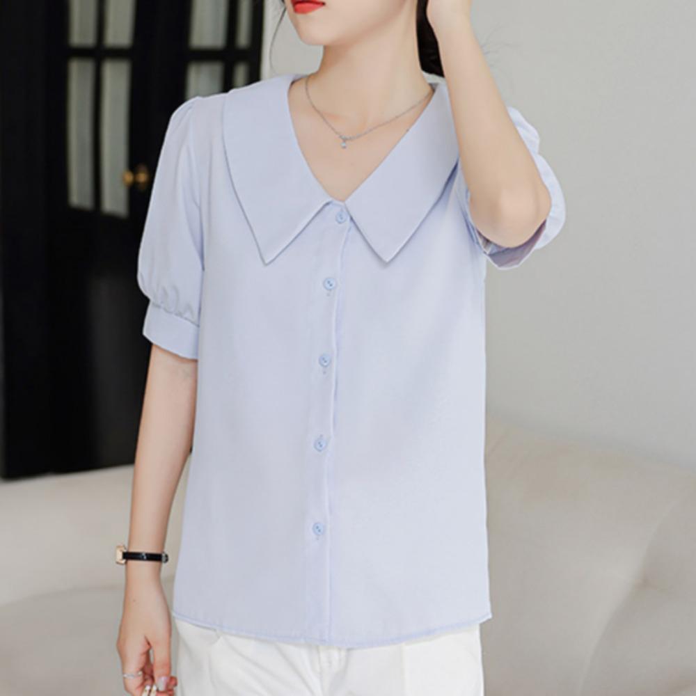 GMXIA Women's Summer White Shirt Temperament Commuter Tops Chic Long Sleeve Blouse