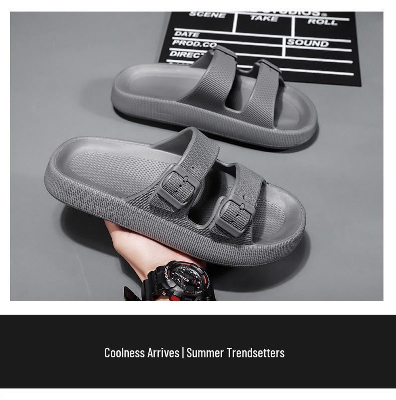 Men's Lightweight Outdoor Beach Slippers - Hole Design, Single Strap, Large Size Sandals