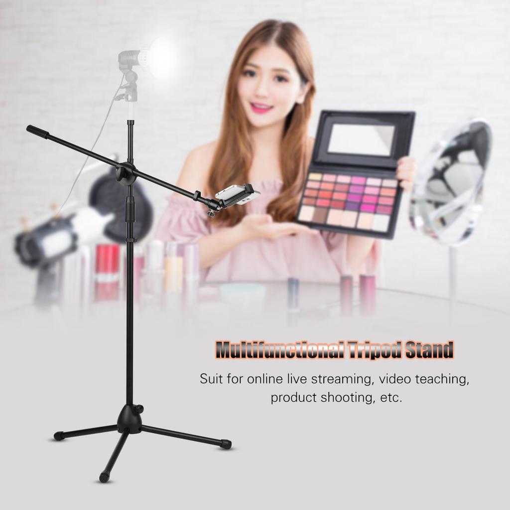 140cm / 4.6ft Adjustable Height Light Stand Durable Aluminum Alloy Floor Tripod Stand Kit with