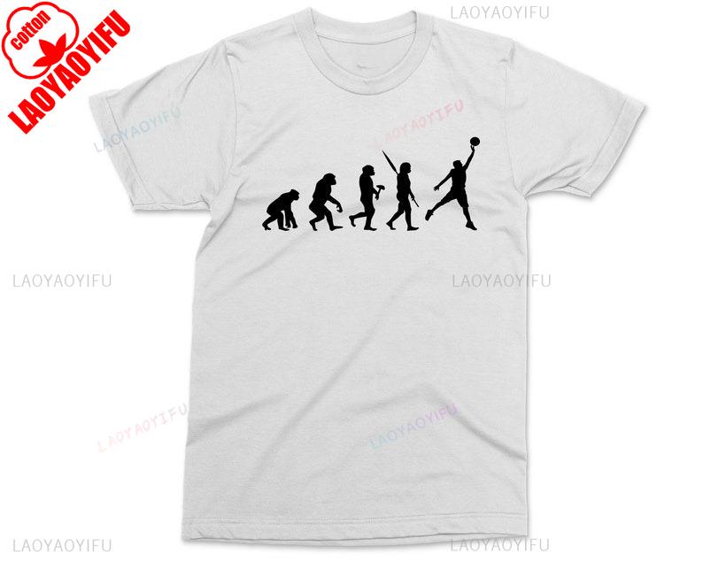 Basketball Evolution TShirt Boyfriend Gift Basketballs Apparel Funny Men Clothing Crewneck for Men Graphic T Shirts Cotton Tee
