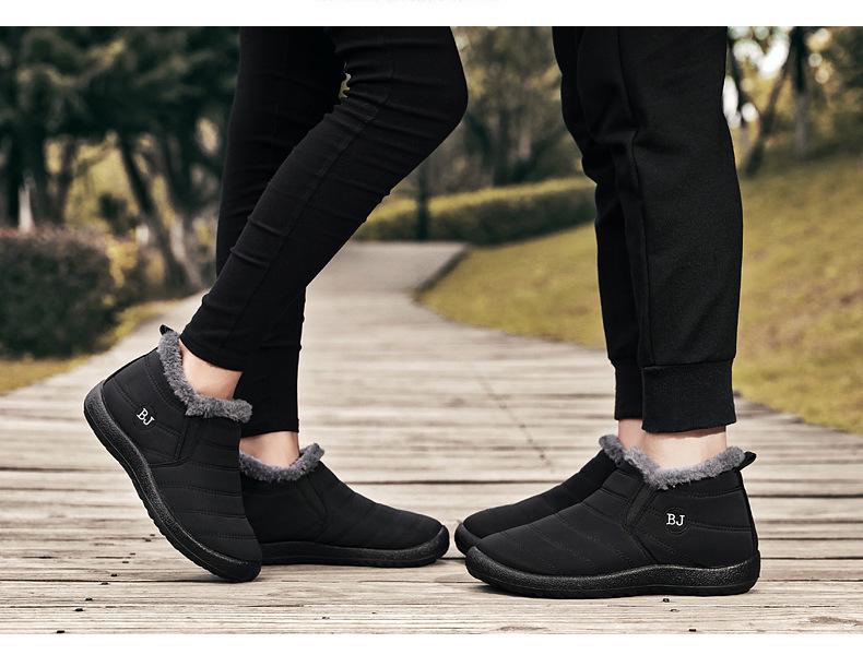 Zimowe bawełniane buty: Pluszowe, Ciepłe, Duży Rozmiar, Casualowe Śniegowce dla Par