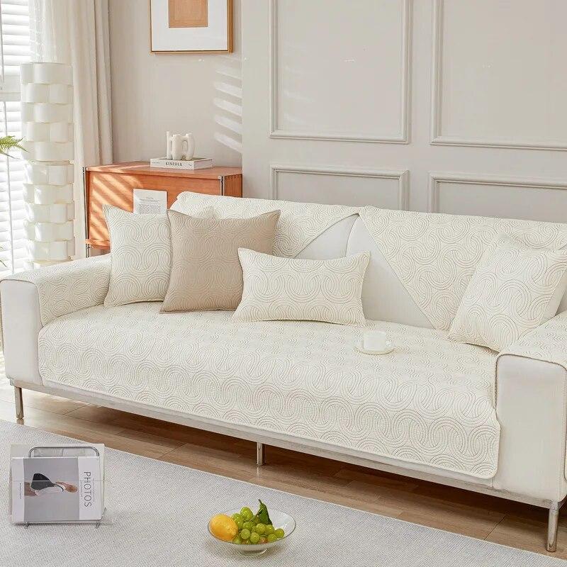 

Чехол для дивана из чистого хлопка, противоскользящая задняя подушка для гостиной, коврик для дивана, сплошной цвет, чехол для дивана в виде пончика с вышивкой, можно стирать в машине 70x70cm 1pcs