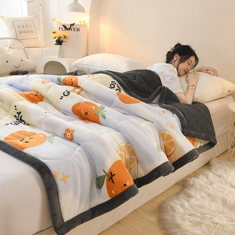 Cozy Thickened Milk Fleece Baby Blanket - AB Style, High Gram Weight, Lambswool Fleece