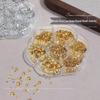 Mini Gold & Silver Half-Round Beads: Versatile Nail Art Decorations