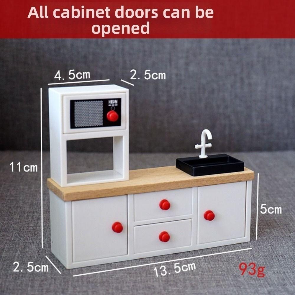 Mini Cottage Dollhouse Kitchen Refrigerator Multistyles Dining Room Ornaments