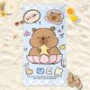 New Capibara Beach Towel Cute Capybara Soft Beach Towel Microfiber Cartoon Printed Towel Comfortable Soft Beach Towel