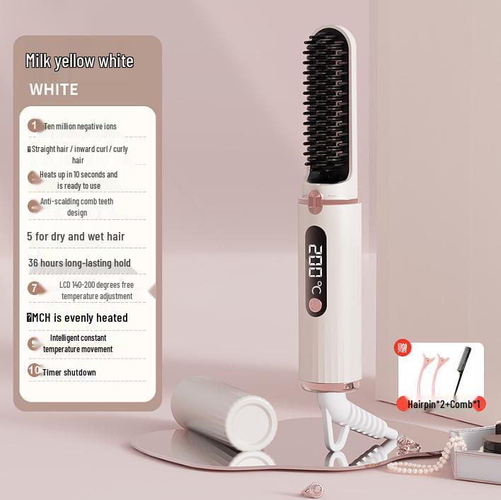 Portable Wireless Mini Negative Ion Straightening Comb – Non-Damaging Power-Generating Hair Straightener