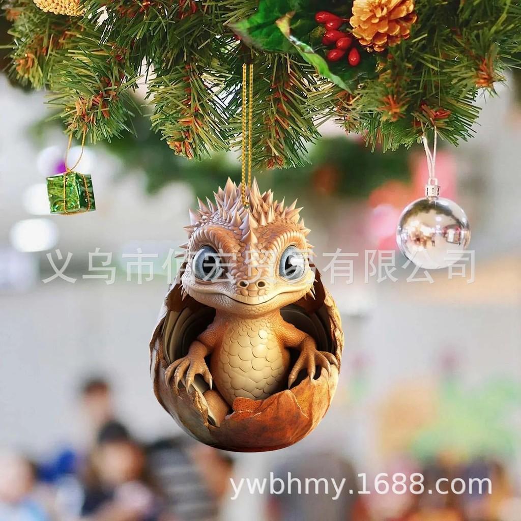 

Рождественский игривый акриловый драконий яйцо, автомобильный аксессуар для праздничного зеркала заднего вида 8