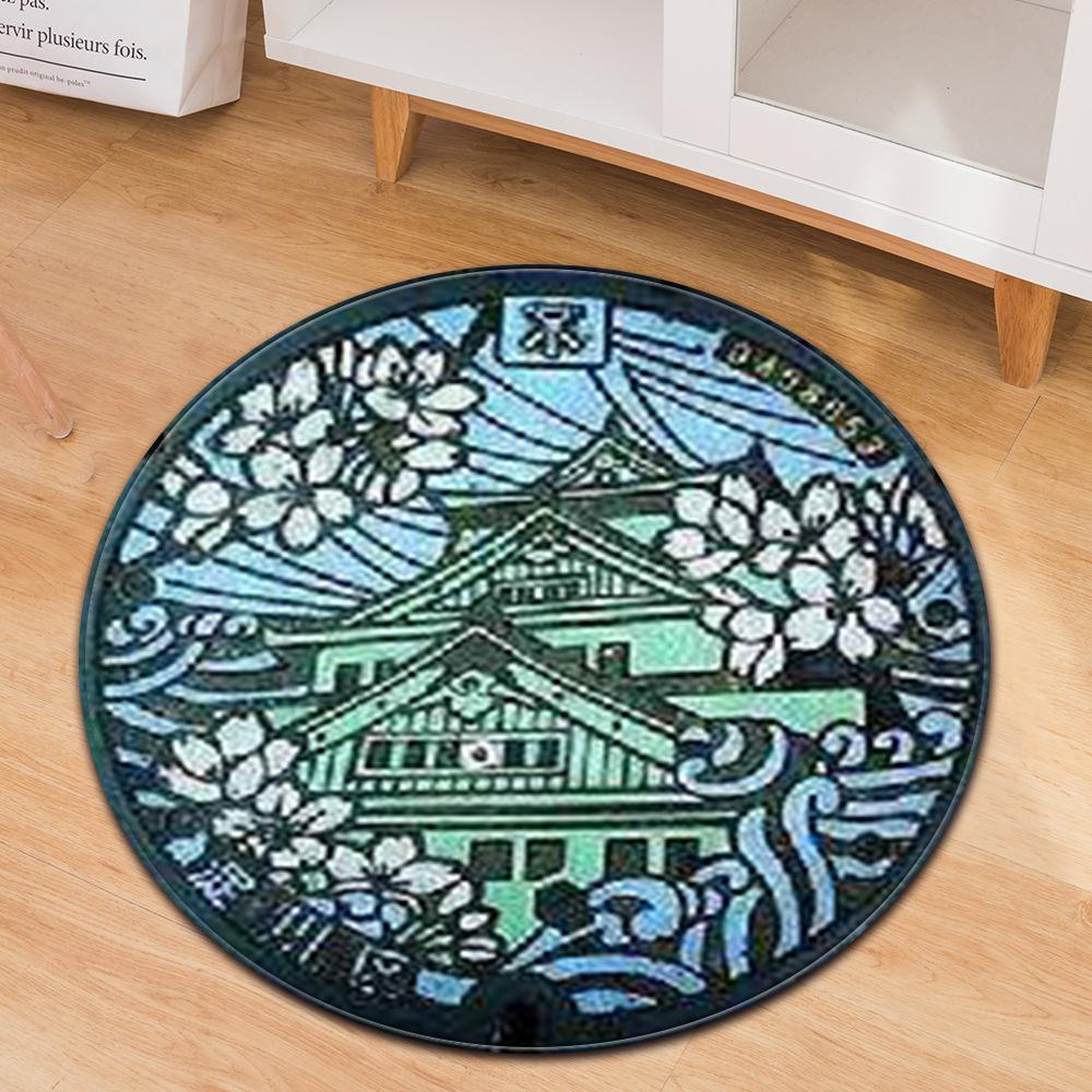 Manhole Cover Round Carpet Computer Chair Mat Office Chair Floor Mat Door Mat Foot Mat