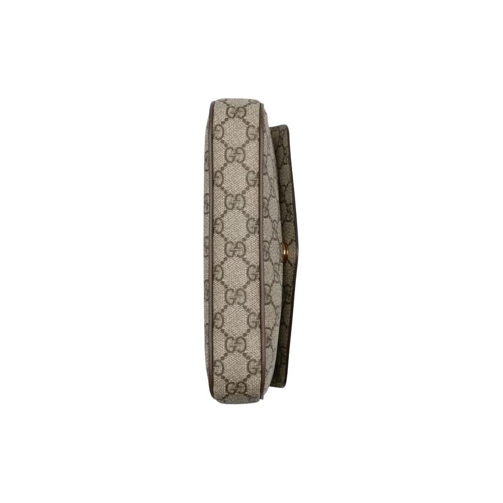 Gucci Ophidia Podwójne G Logo Zapięcie na zatrzask Płótno i Skóra Mini Torba na Ramię Damska torba na ramię Brązowy 764961-96IWG-8745