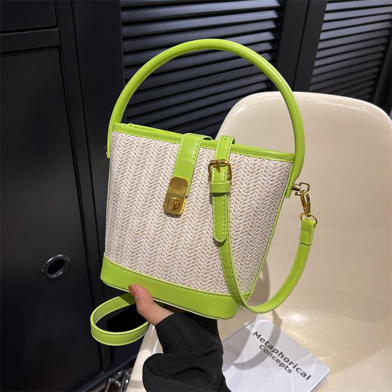 Bag Women's New Solid Color Messenger Bag Versatile Portable Bucket Bag
