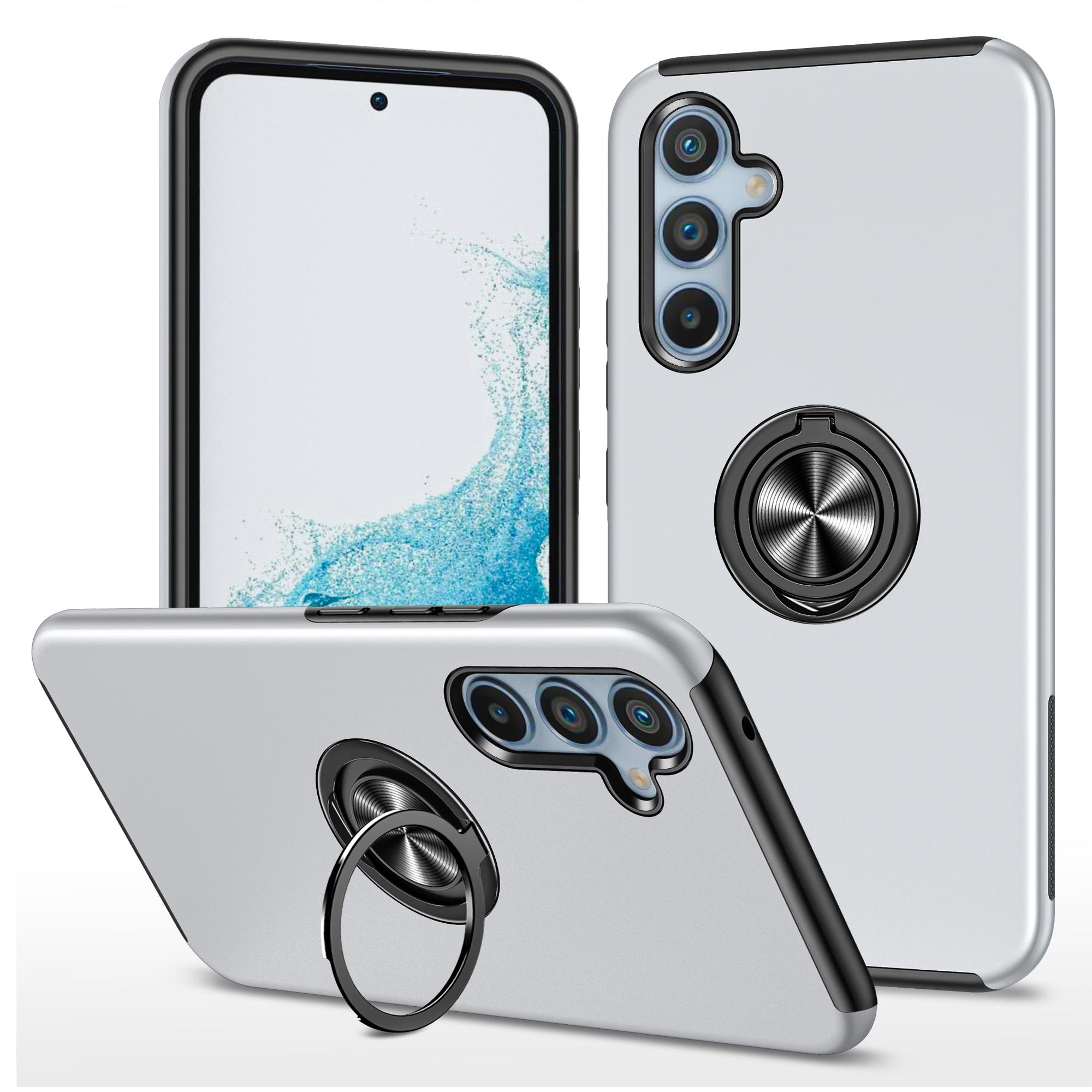 

For Samsung Galaxy A56 5G Case PC + TPU Phone Cover with Rotatable Ring Holder F