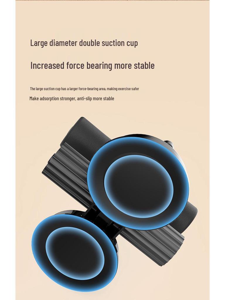 Dual Suction Cup Sit-Up Assistor with Pull Rope for Junior High Ab Workouts